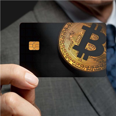 Наклейка на банковскую карту "Биткоин", 2 стороны. 9046732