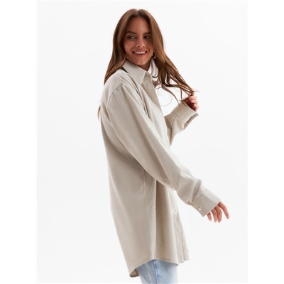 Рубашка женская MINAKU: Velvet Collection, размер 46, серо-бежевая