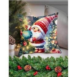 Наволочка декоративная новогодняя 45х45 на молнии, без наполнения
