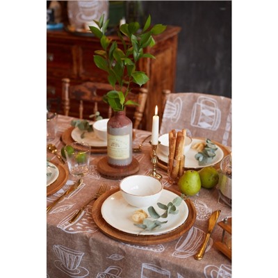 Скатерть «Доляна» Cup of tea, 110×144 см, 100% хлопок, 164 г/м²