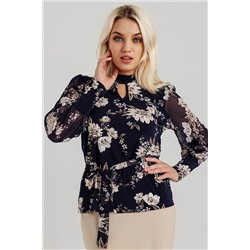 Блузка женская  7010/01/Синий, бежевый