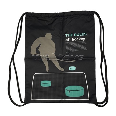 Мешок для обуви "Хоккей" 1 отделение, 370х470мм, петля для подвеса, полиэстер, 210 ден
