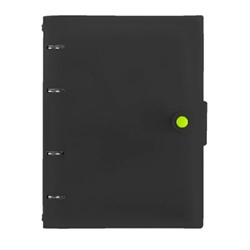 Тетрадь со сменным блоком  80л клетка на 4 кольцах "Favorite Black. No 2" пластик.обложка ТКПФ805636 Listoff