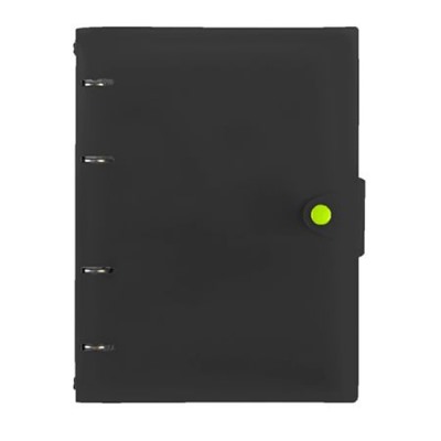 Тетрадь со сменным блоком  80л клетка на 4 кольцах "Favorite Black. No 2" пластик.обложка ТКПФ805636 Listoff