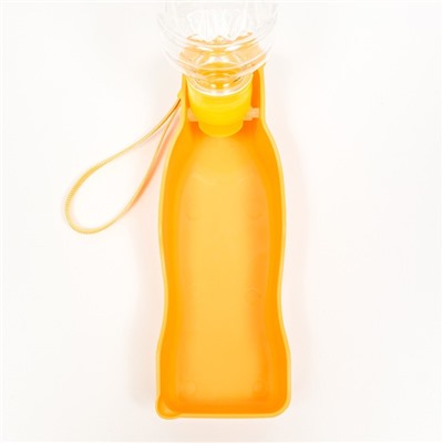 Автопоилка прогулочная с фигурной бутылочкой, 250 мл, пластик, жёлтая