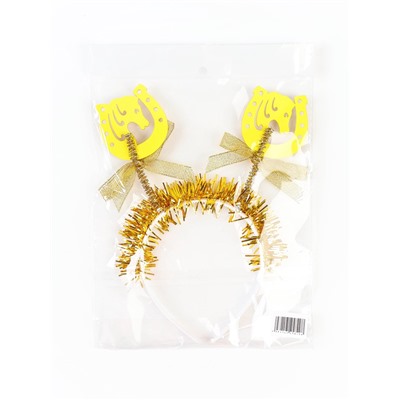 Ободок карнавальный новогодний «Лошадка», золотой