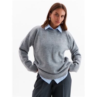 Джемпер женский MINAKU: Knitwear collection, светло-серый, размер 46-48