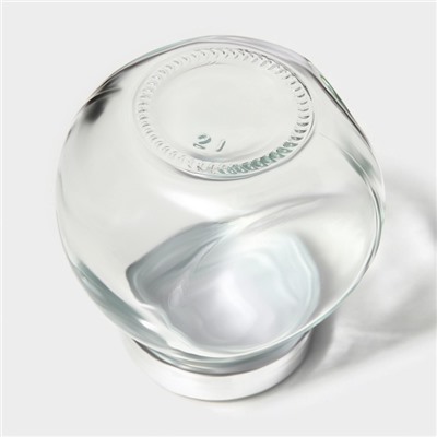 Банки для сыпучих Доляна «Блеск», 200 мл, с пластмассовой крышкой, набор 4 шт., стекло, прозрачные