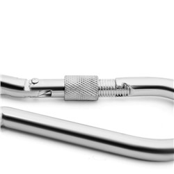 Карабин монтажный с фиксатором ТУНДРА krep, DIN5299D, 12×140 мм, оцинкованный, 1 шт.