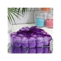 Мыльные розочки, фиолетово-белые, набор 24 шт.