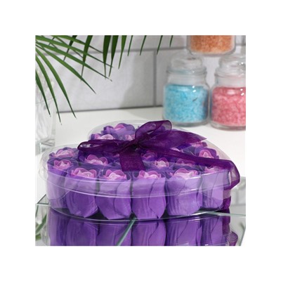 Мыльные розочки, фиолетово-белые, набор 24 шт.