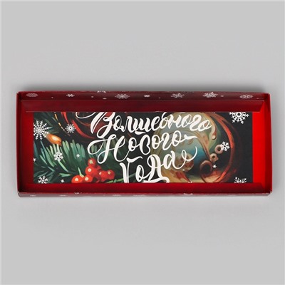 Коробка с прозрачной крышкой под рулет «Волшебного Нового года», 30×12×12