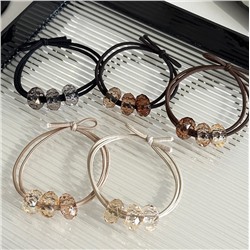 Набор резинок для волос с прозрачными бусинами 5 штук