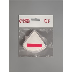 Спонж для макияжа, с держателем, d=5 см, в футляре, треугольный, бежевый