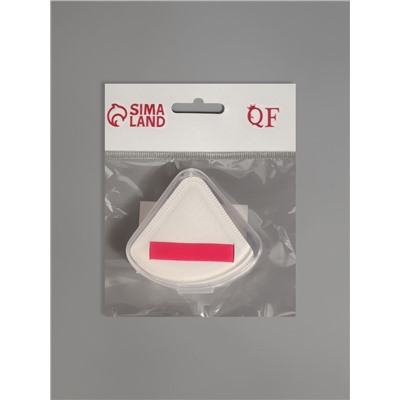 Спонж для макияжа, с держателем, d=5 см, в футляре, треугольный, бежевый