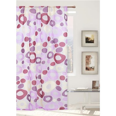 Тюль «Этель. Калейдоскоп», лиловый, 140×250 см, без утяжелителя