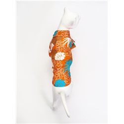 Рубашка для собак «Тропики», размер M, ДС 26, ОГ 34, ОШ 25 см, оранжевая