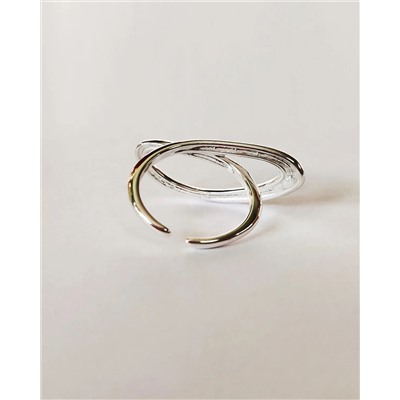 Кольцо с белым серебрением