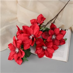 Цветы искусственные «Клематис крупноцветковый», 61×14 см, красные