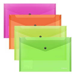 Папка с кнопкой  А4 140мкм 47044 Fizzy Neon полупрозрачная ErichKrause