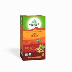 Organic India Tulsi Ginger 25 bags / Тулси Напиток на Основе Листьев Священного Базилика c Имбирём. (25 Чайные пакетики)