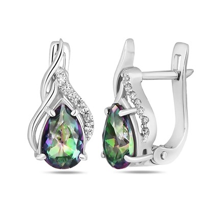 Серьги, мистик кварц, Ю-Елена