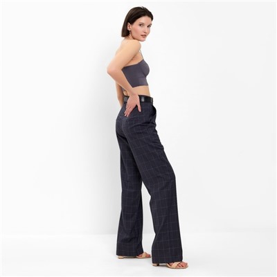 Брюки женские в клетку MINAKU: Classic, серые, размер 48