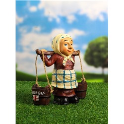 Садовая фигура из полистоуна «Бабушка с ведрами», 20×7×19 см, Greengo