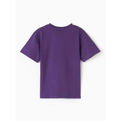 Футболка для девочки однотонная ATA kids, фиолетовая, рост 110 см