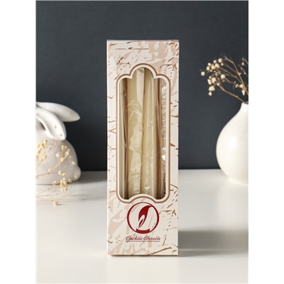 Набор свечей античных, 2.3×24.5 см, 5 ч, 55 г, 4 шт., слоновая кость