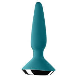 Бирюзовая анальная пробка с вибрацией Satisfyer Plug-ilicious 1 - 13,5 см.