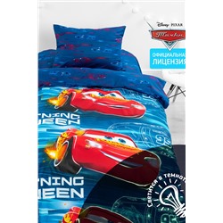 КПБ 1,5 хлопок "Тачки" Neon (70*70) рис. 8877+8879 вид 1 Молния