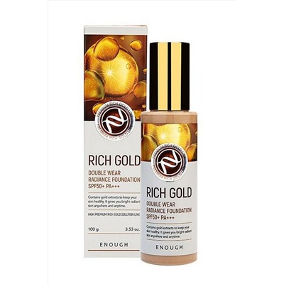 Enough Тональная основа с эффектом сияния №21 / Rich Gold Double Wear Radiance Foundation SPF 50, 100 мл KRISTALLER, 1107790