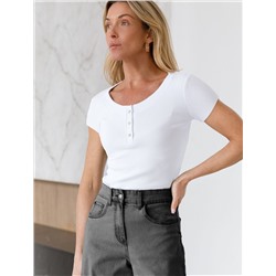 Футболка из трикотажа в широкий рубчик