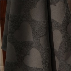 Полотенце махровое Love Life Hearts, 70×140 см, хлопок 100%, тёмно-серое