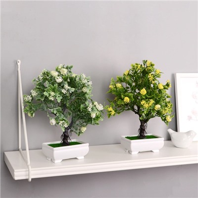 Бонсай искусственный в горшке «Деревце очарованье», 10×22 см, МИКС