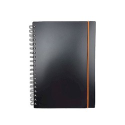 Тетрадь  80л клетка на спирали пластиковая обложка "Любимый Черный/Favorite Black. No 1" на резинке, с разделителями ТПФВ680193 Listoff