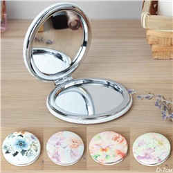 Зеркало карманное 7 см Цветы / PJ-8 /уп 12/480/