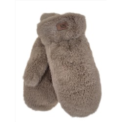 Зимние меховые женские варежки,  цвет  светло коричневый