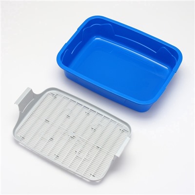 Туалет с сеткой, 44×33×11.5 см, синий, серый