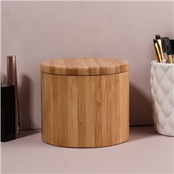 Органайзер для хранения «BAMBOO», с крышкой, раздвижной, d=12×10.5 см, коричневый