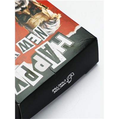 УЦЕНКА Набор Happy New Year, гель для душа 250 мл и мочалка, аромат мужского парфюма