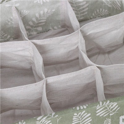 Органайзер для хранения белья Доляна Leaves, 9 ячеек, 28×28×11 см, зелёный