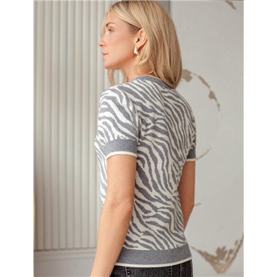 Джемпер жаккардовой вязки с кашемиром