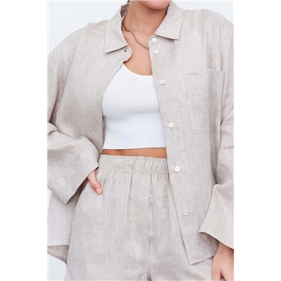 Рубашка короткая  S021_LBGE/Светло-бежевый