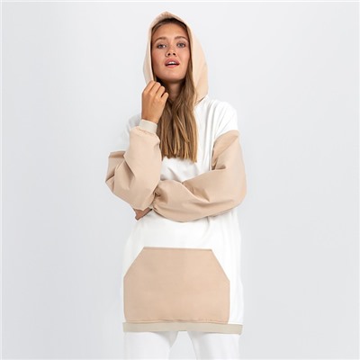 Худи женское MINAKU: Casual Collection цвет бежевый/экрю, р-р 42