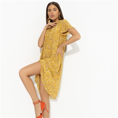 Платье с креативным воротником, Мечтательная (желтый)