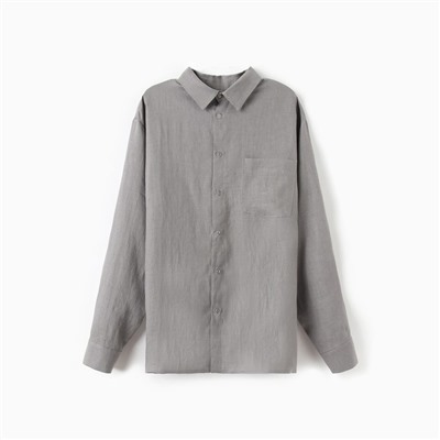 Рубашка мужская с длинным рукавом MIST, размер 48, серая