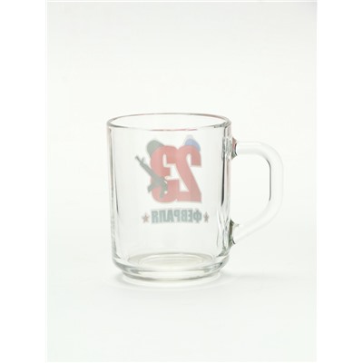Кружка чайная стеклянная «23 Февраля», 200 мл
