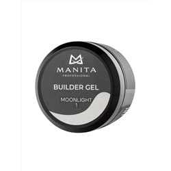 MANITA Гель моделирующий для ногтей с хлопьями юки / Builder Gel Moonlight №01, 15 мл 28224